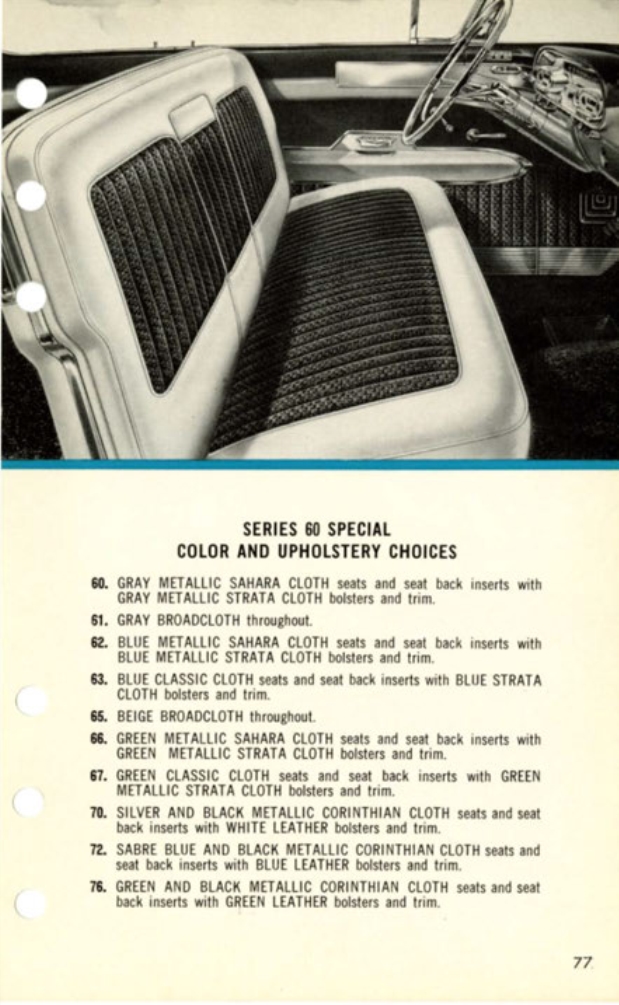 1957 Cadillac Salesmans Data Book Page 116